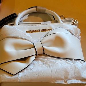 Christian Siriano white bow purse